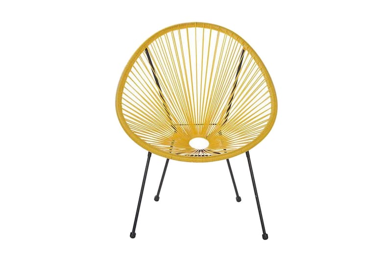 Cayaco Stol 2stk - Polyrattan/Gul - Havemøbler - Havestole - Udendørs lænestol