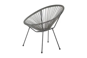 Cayaco Stol 2stk - Polyrattan/Mørkegrå - Havemøbler - Havestole - Udendørs lænestol
