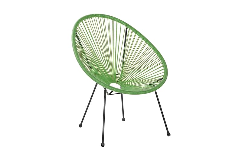 Cayaco Stol - Polyrattan/Grøn - Loungestol udendørs - Udendørs lænestol