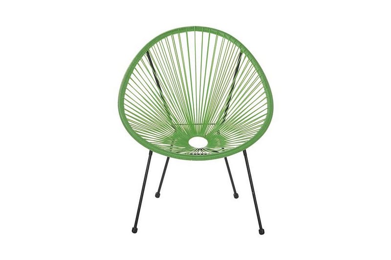 Cayaco Stol - Polyrattan/Grøn - Loungestol udendørs - Udendørs lænestol