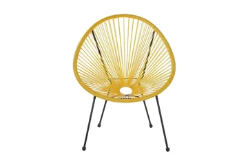 Cayaco Stol - Polyrattan/Gul - Havemøbler - Havestole - Udendørs lænestol