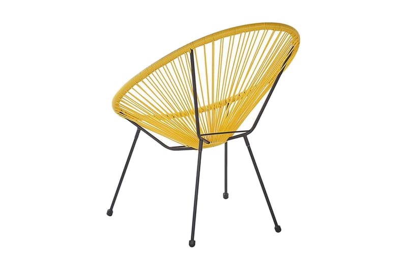 Cayaco Stol - Polyrattan/Gul - Havemøbler - Havestole - Udendørs lænestol
