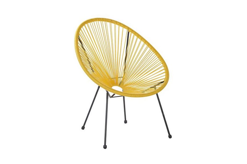 Cayaco Stol - Polyrattan/Gul - Havemøbler - Havestole - Udendørs lænestol
