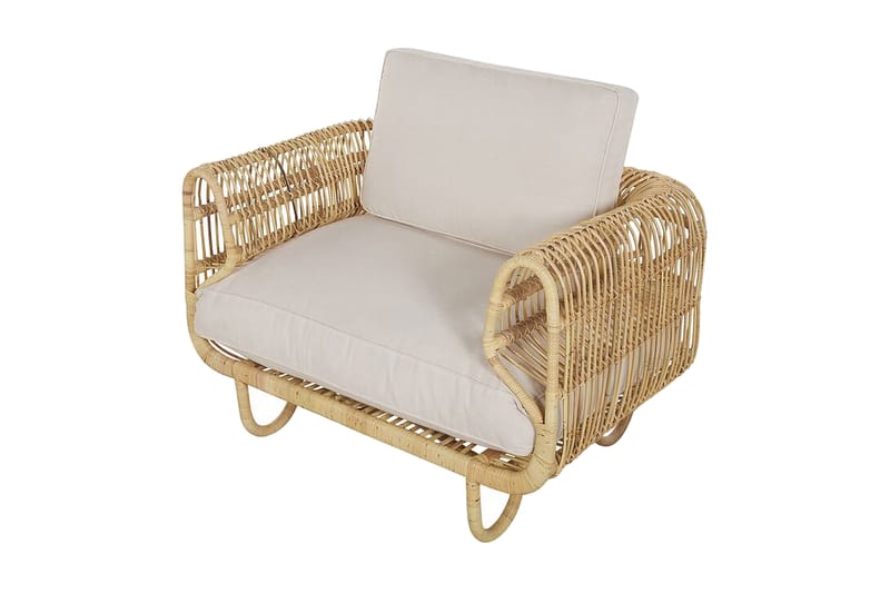 Dolcedo Lænestol - Rattan/Beige - Loungestol udendørs - Udendørs lænestol