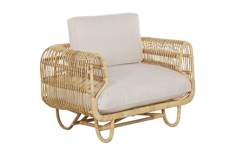 Dolcedo Lænestol - Rattan/Beige - Loungestol udendørs - Udendørs lænestol