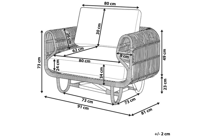 Dolcedo Lænestol - Rattan/Beige - Havemøbler - Havestole - Udendørs lænestol