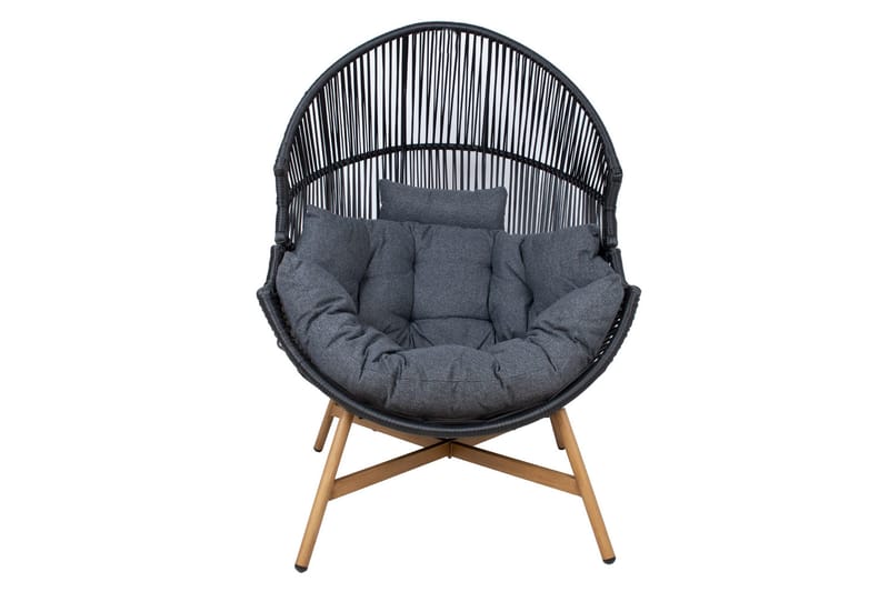 Helsinki Lænestol Sort - Havemøbler - Havestole - Udendørs lænestol