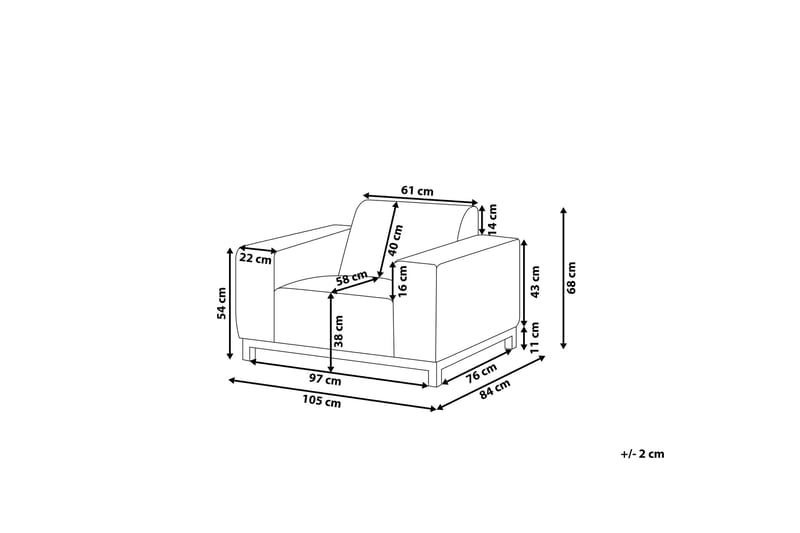 Hughen Lænestol 2stk - Beige/Sort - Havemøbler - Havestole - Udendørs lænestol