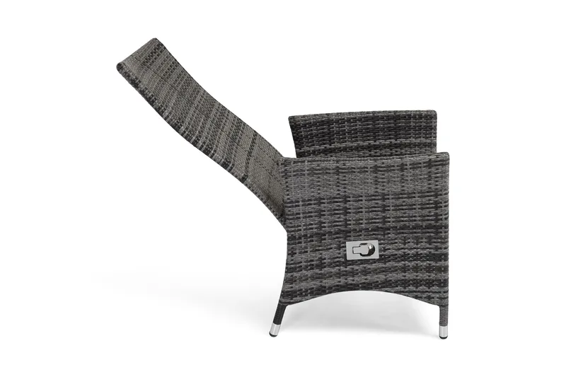 Jenny spisebordsstol til udendørsbrug, indstillelig - justerbar udendørslænestol i polyrattan - Grå - Havemøbler - Havestole - Udendørs lænestol