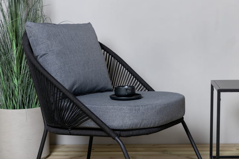 Lindos Lænestol Sort - Venture Home - Havemøbler - Havestole - Udendørs lænestol