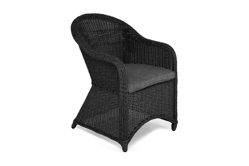 Marcus Light Udendørs Lounge Lænestol med Hynde i Polyrattan, Sort