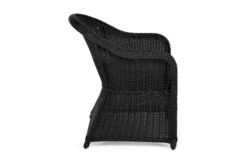 Marcus Light Udendørs Lounge Lænestol med Hynde i Polyrattan - Sort - Havemøbler - Havestole - Udendørs lænestol