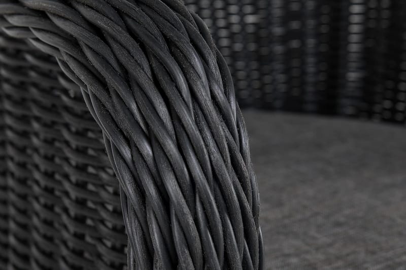 Marcus Light Udendørs Lounge Lænestol med Hynde i Polyrattan - Sort - Havemøbler - Havestole - Udendørs lænestol