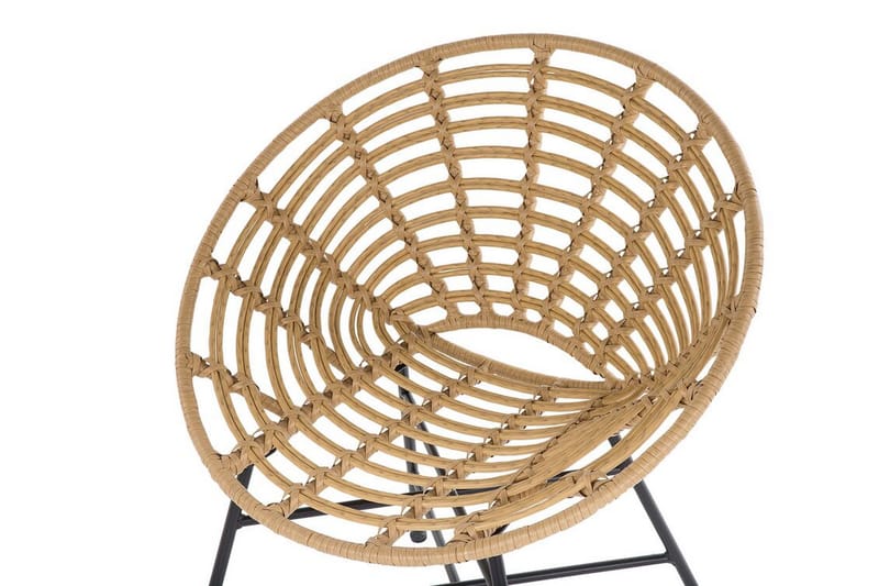 Rattan stol 2 lysebrune ACERRA - Træ / natur - Loungestol udendørs - Udendørs lænestol