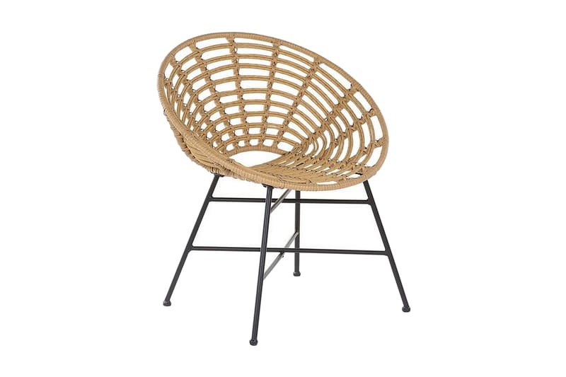 Rattan stol 2 lysebrune ACERRA - Træ / natur - Havemøbler - Havestole - Udendørs lænestol