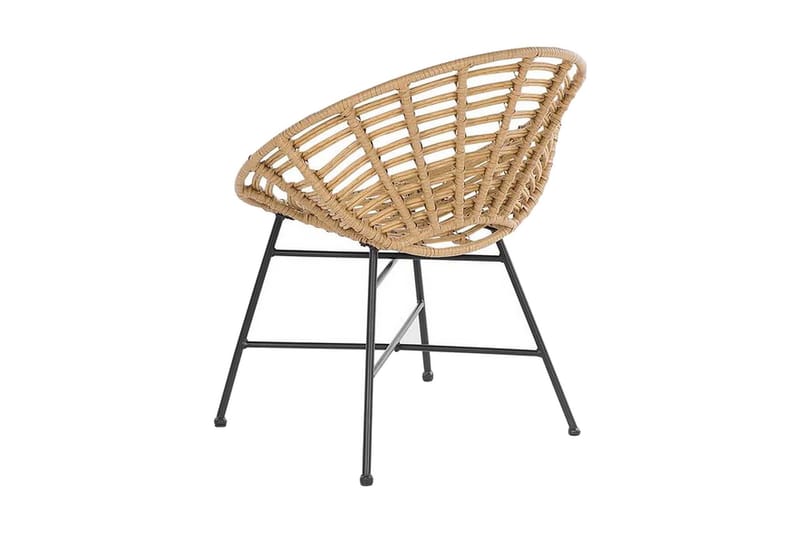 Rattan stol 2 lysebrune ACERRA - Træ / natur - Havemøbler - Havestole - Udendørs lænestol