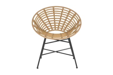 Rattan stol 2 lysebrune ACERRA - Træ / natur - Havemøbler - Havestole - Udendørs lænestol