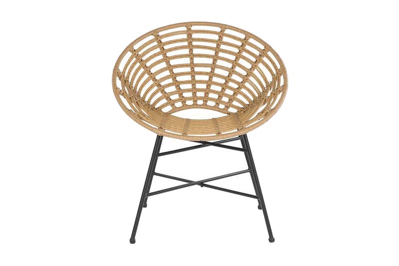 Rattan stol 2 lysebrune ACERRA - Træ / natur - Havemøbler - Havestole - Udendørs lænestol