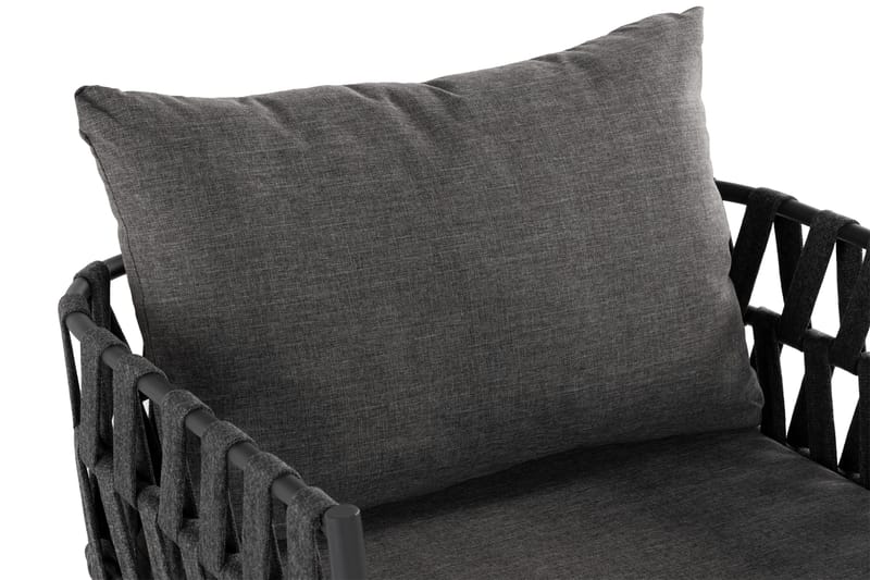 Sandina Lænestol - Reb/Sort/Grå - Havemøbler - Havestole - Udendørs lænestol