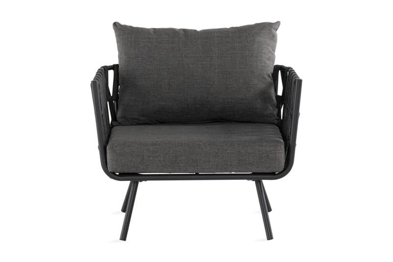 Sandina Lænestol - Reb/Sort/Grå - Havemøbler - Havestole - Udendørs lænestol