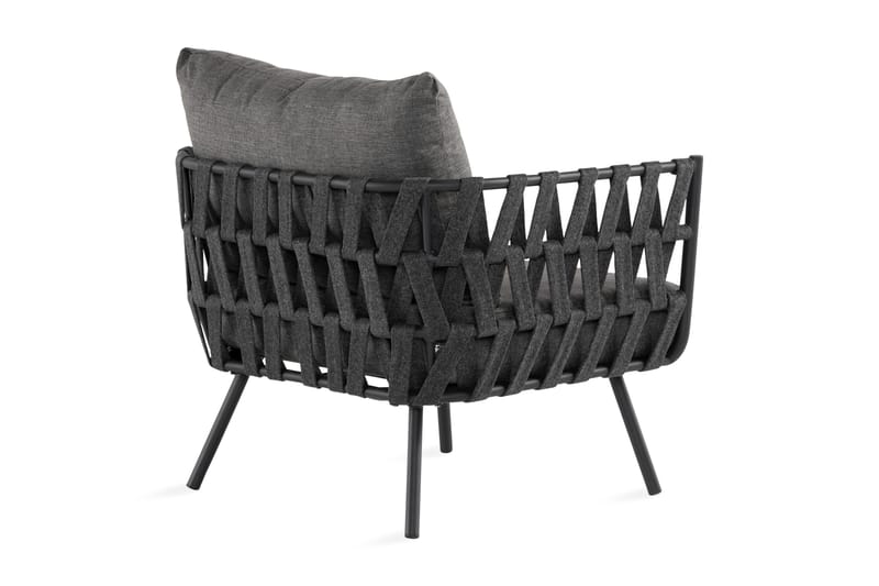 Sandina Lænestol - Reb/Sort/Grå - Havemøbler - Havestole - Udendørs lænestol
