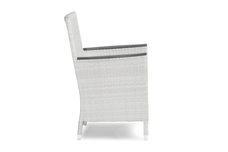 Thor Lyx Lænestol med Armlæn - Hvid/Grå - Loungestol udendørs - Udendørs lænestol