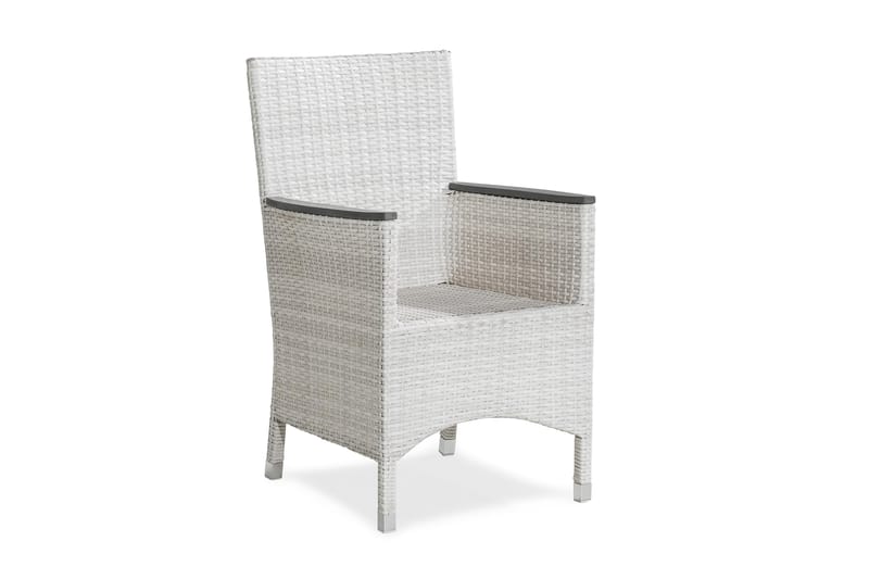 Thor Lyx Lænestol med Armlæn - Hvid/Grå - Loungestol udendørs - Udendørs lænestol