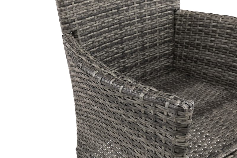 Thor udendørs lænestol – loungestol havemøbler i polyrattan - Sort / Grå - Havemøbler - Havestole - Udendørs lænestol