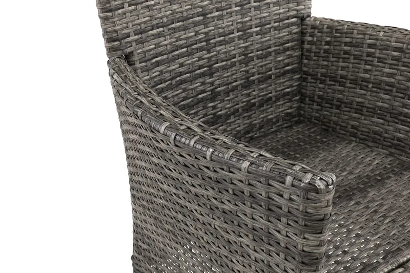 Thor udendørs lænestol – loungestol havemøbler i polyrattan - Sort / Grå - Havemøbler - Havestole - Udendørs lænestol