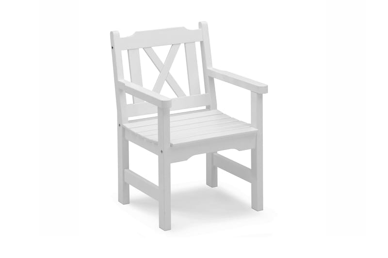 Visby stol Hvid - Hvidlakeret fyrr - Loungestol udendørs - Udendørs lænestol