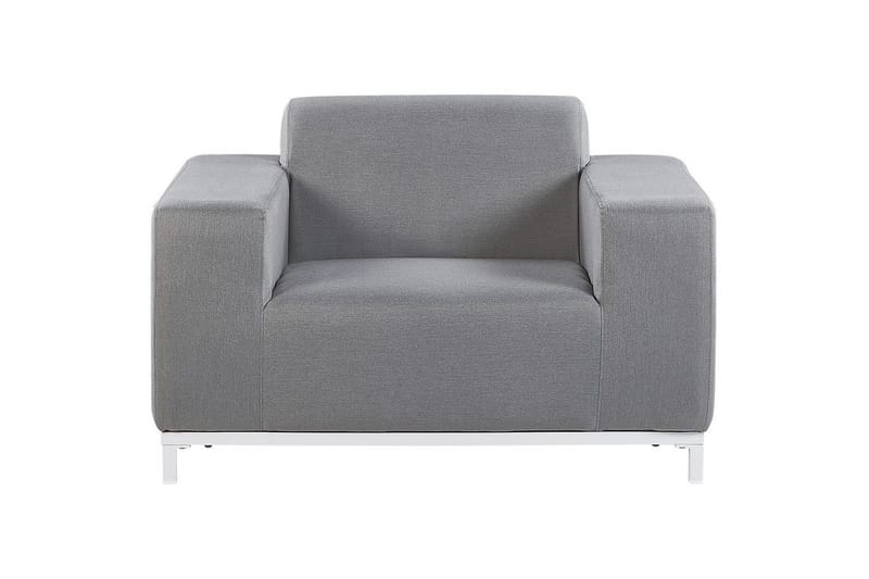 Lænestolesæt med 2 Rovigo - Grå, hvid - Havemøbler - Havestole - Udendørs lænestol