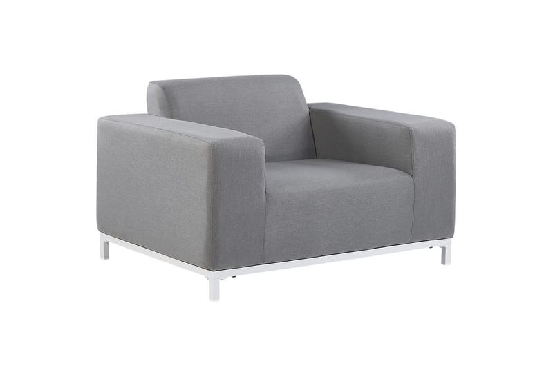 Lænestolesæt med 2 Rovigo - Grå, hvid - Havemøbler - Havestole - Udendørs lænestol