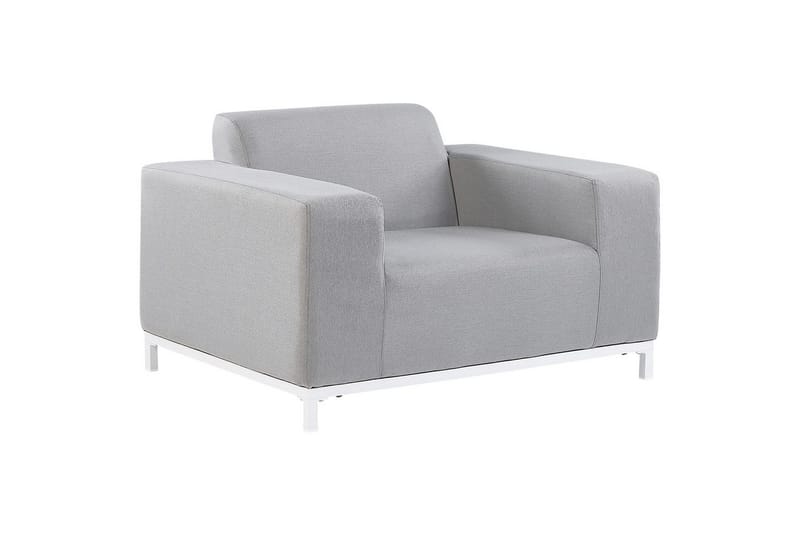 Lænestolesæt med 2 Rovigo - Lysegrå, hvid - Havemøbler - Havestole - Udendørs lænestol