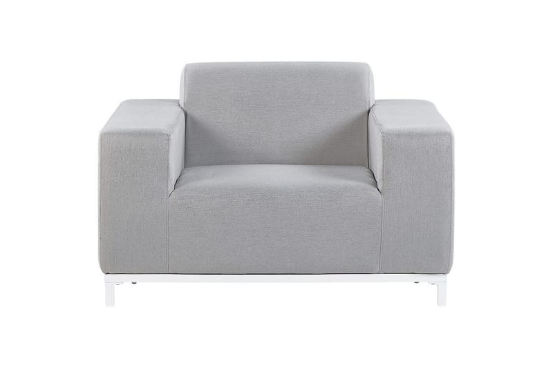 Lænestolesæt med 2 Rovigo - Lysegrå, hvid - Havemøbler - Havestole - Udendørs lænestol