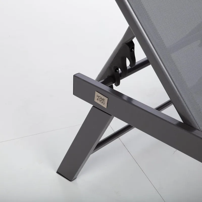 Liggestol HOME4YOU Ario Mørkegrå - mørkegrå - Havemøbler - Havestole - Solseng & solvogn