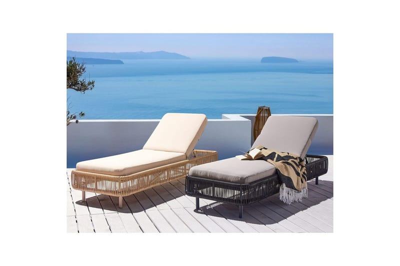 Liggestol Osini - Grå, sort - Havemøbler - Havestole - Solseng & solvogn