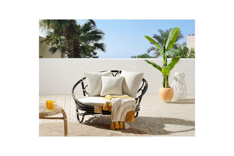 Liggestol Rossano - Sort, beige - Havemøbler - Havestole - Udendørs lænestol