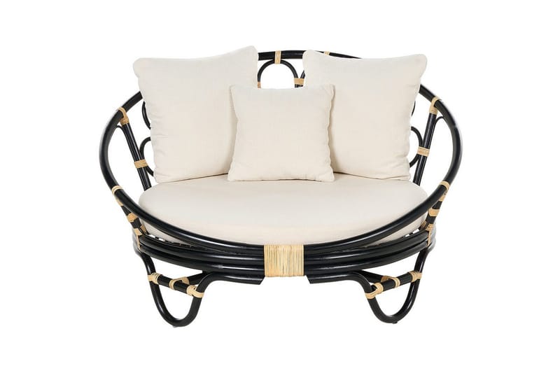 Liggestol Rossano - Sort, beige - Havemøbler - Havestole - Udendørs lænestol