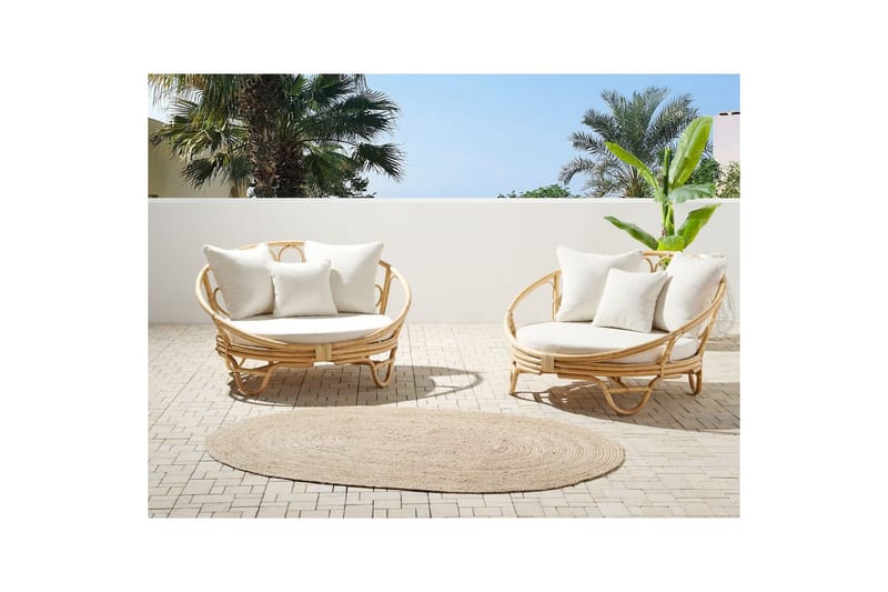 Liggestolesæt med 2 Rossano - Naturligt, beige - Havemøbler - Havestole - Udendørs lænestol