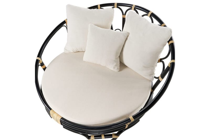 Liggestolesæt med 2 Rossano - Sort, beige - Havemøbler - Havestole - Udendørs lænestol