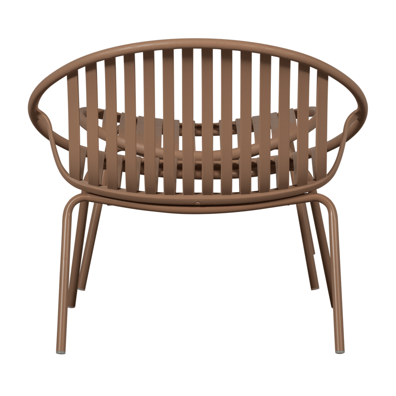 Loungestol + fodskammel Bruce udendørs - Laksefarvet - Havemøbler - Havestole - Udendørs lænestol