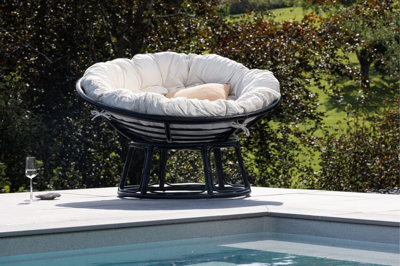 Loungestol Bonnie Sort/Hvid - Havemøbler - Havestole - Udendørs lænestol