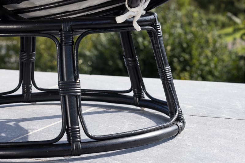 Loungestol Bonnie Sort/Hvid - Havemøbler - Havestole - Udendørs lænestol