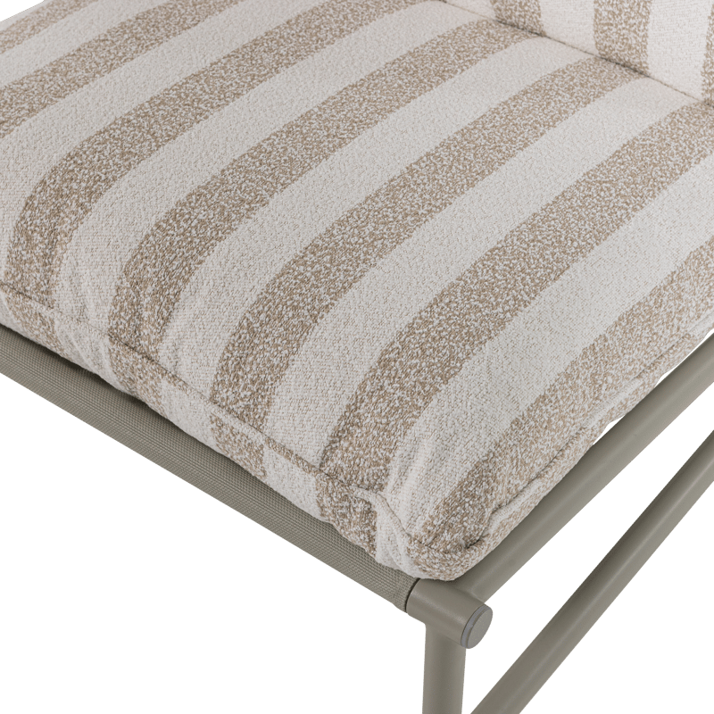 Loungestol Elvo 82 cm udendørs - Sand/Hvid - Havemøbler - Havestole - Udendørs lænestol