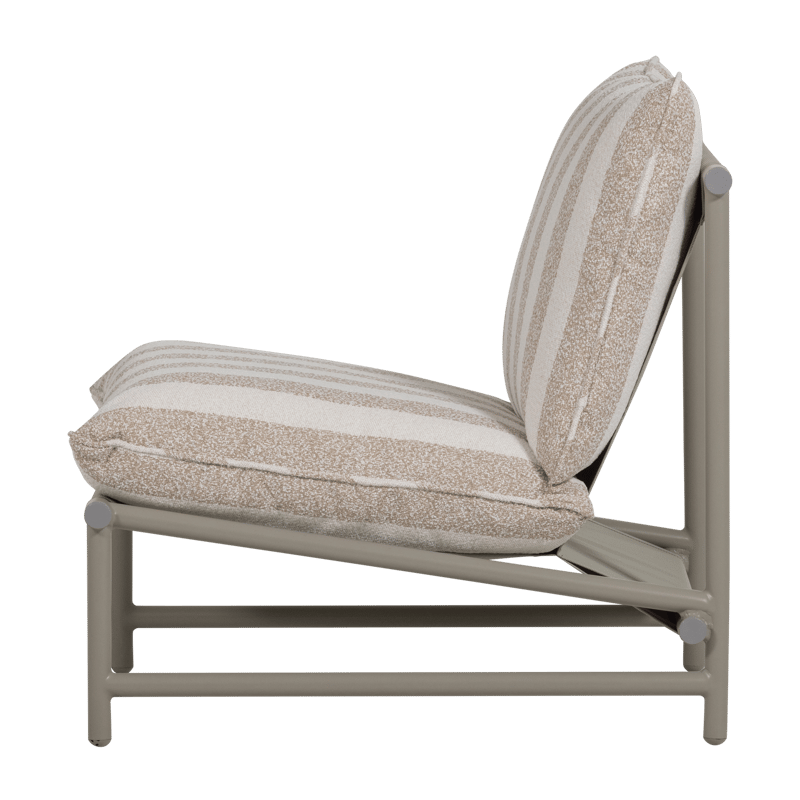 Loungestol Elvo 82 cm udendørs - Sand/Hvid - Havemøbler - Havestole - Udendørs lænestol