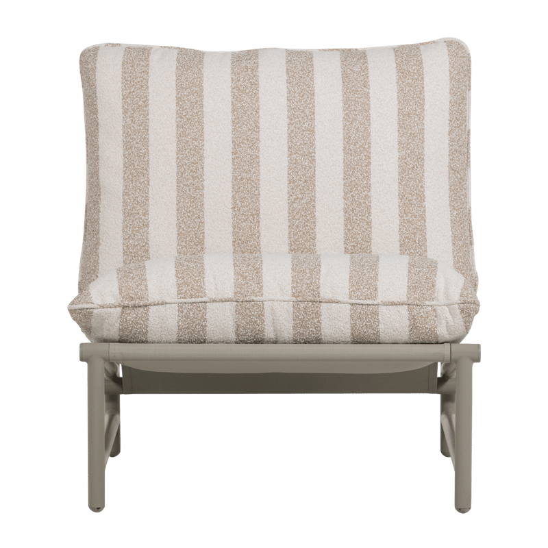 Loungestol Elvo 82 cm udendørs, Sand/Hvid