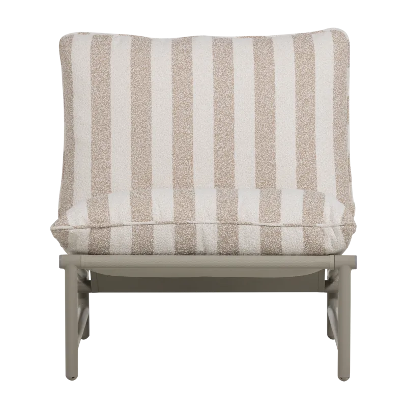 Loungestol Elvo 82 cm udendørs, Sand/Hvid