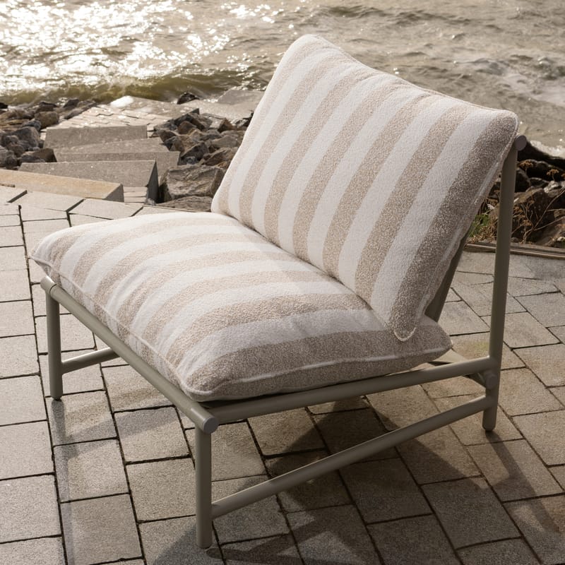 Loungestol Elvo 82 cm udendørs - Sand/Hvid - Havemøbler - Havestole - Udendørs lænestol