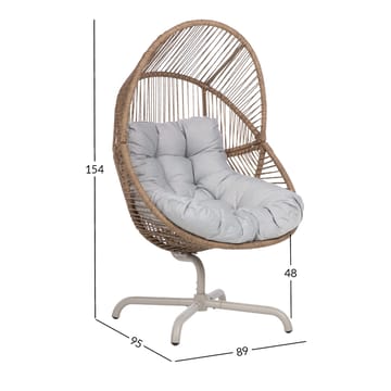 Loungestol HOME4YOU Dorian drejelig 89x95x154 cm lysebrun - Lysebrun - Havemøbler - Havestole - Udendørs lænestol