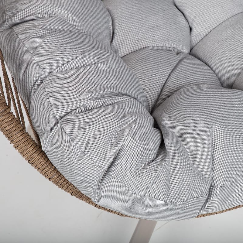 Loungestol HOME4YOU Dorian drejelig 89x95x154 cm lysebrun - Lysebrun - Havemøbler - Havestole - Udendørs lænestol